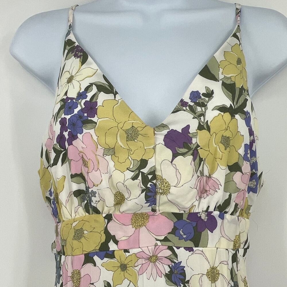 Jessica Simpson Floral Maxi SunDress Sz L Coquette Milkmaid Cottagecore Dainty - Picture 3 of 13
